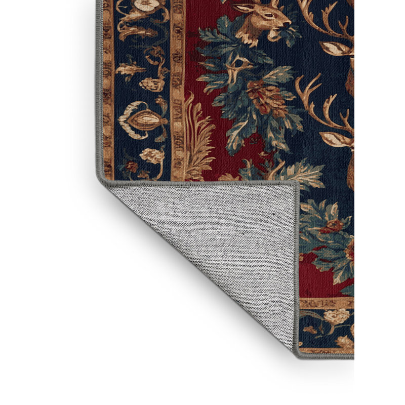 Tapis brun français lavable à la machine, Carré 4 pi