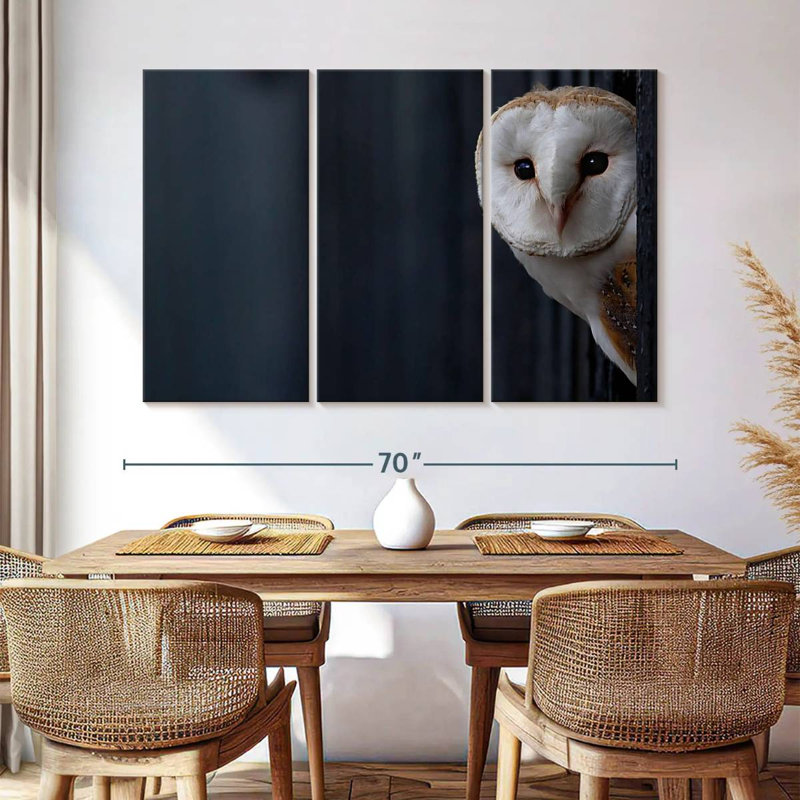 Owl Peering Out, 42" H x 65" W