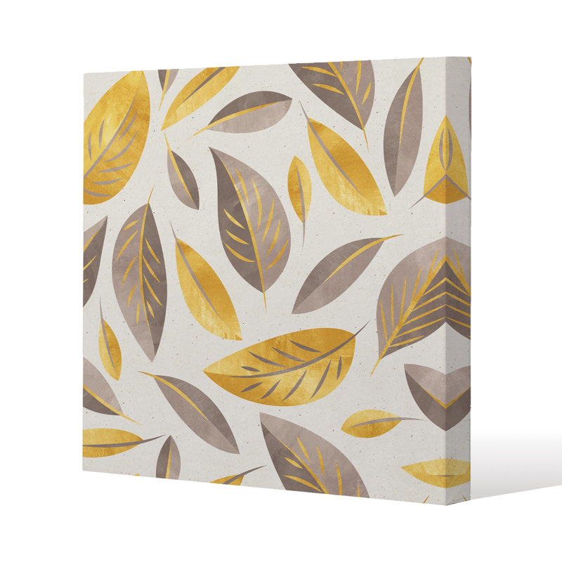 Botanical leaf Slim Style Canvas Print, 15mm Slim Real wood., 20 cm H x 20 cm W