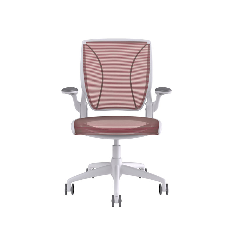 World Mesh Task Chair, Fixed, White, White