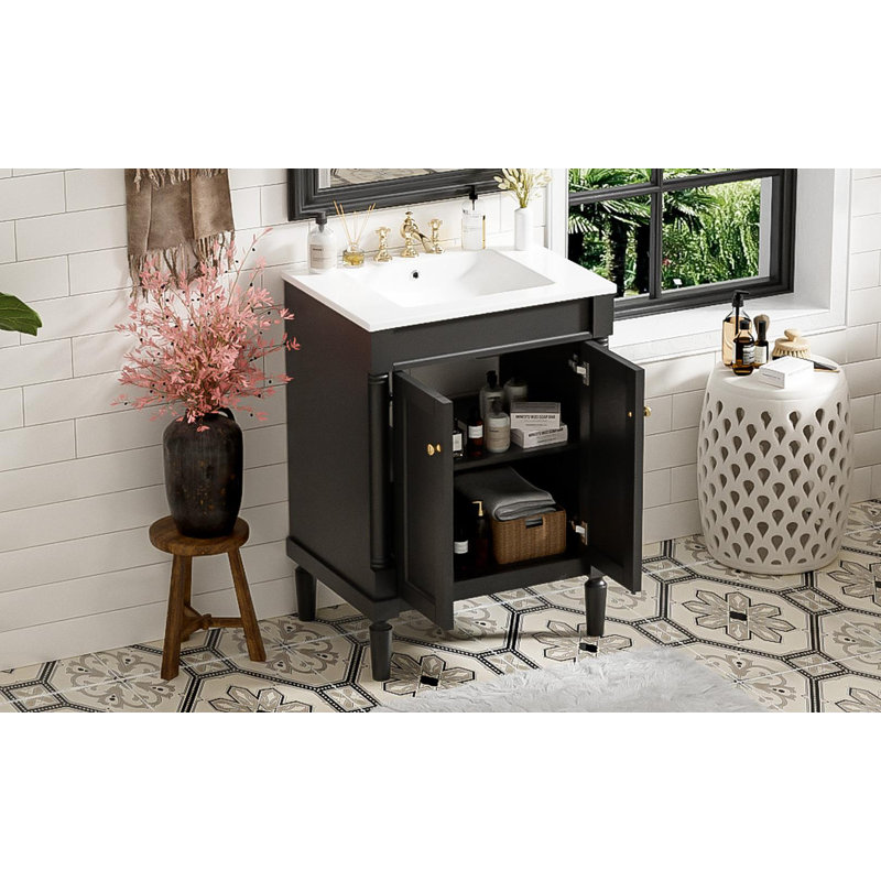 Meuble-lavabo 24 po, Noir