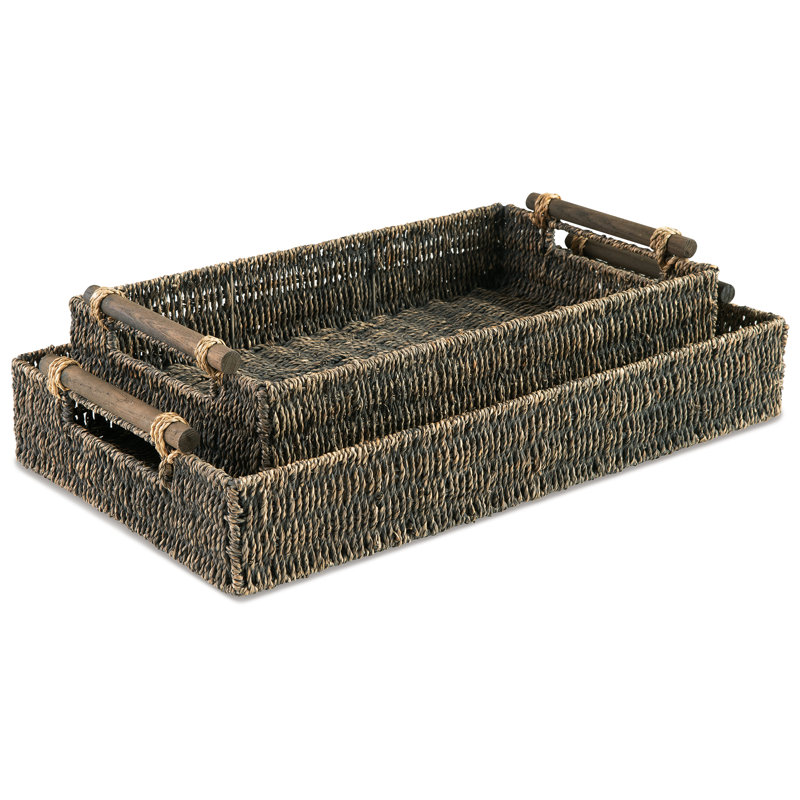 Jameer Tray - Set of 2, Antique Gray