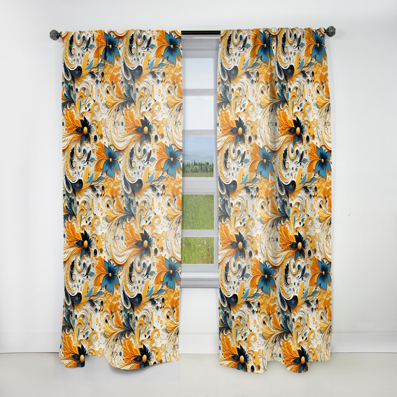 Tribal Fusion Marble Motif - Rideau de marbre abstrait - Rideau de marbre obscurcissant - 1 panneaux, L 52 po x L 90 po
