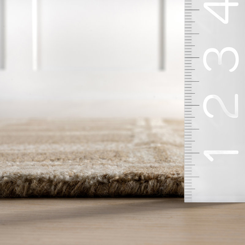  Marlowe Bordered Wool Area Rug, Rectangle 4' x 6'