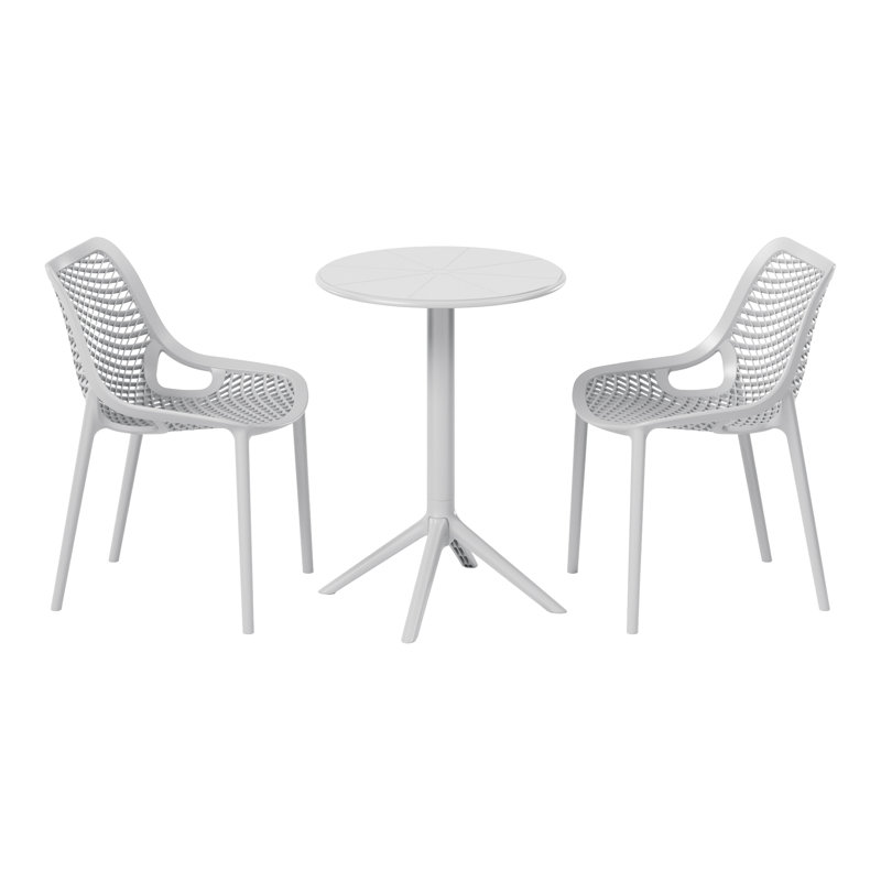 Ensemble repas extérieur 2 personnes, Gris