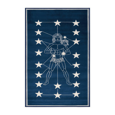Tapis bleu lavable à la machine