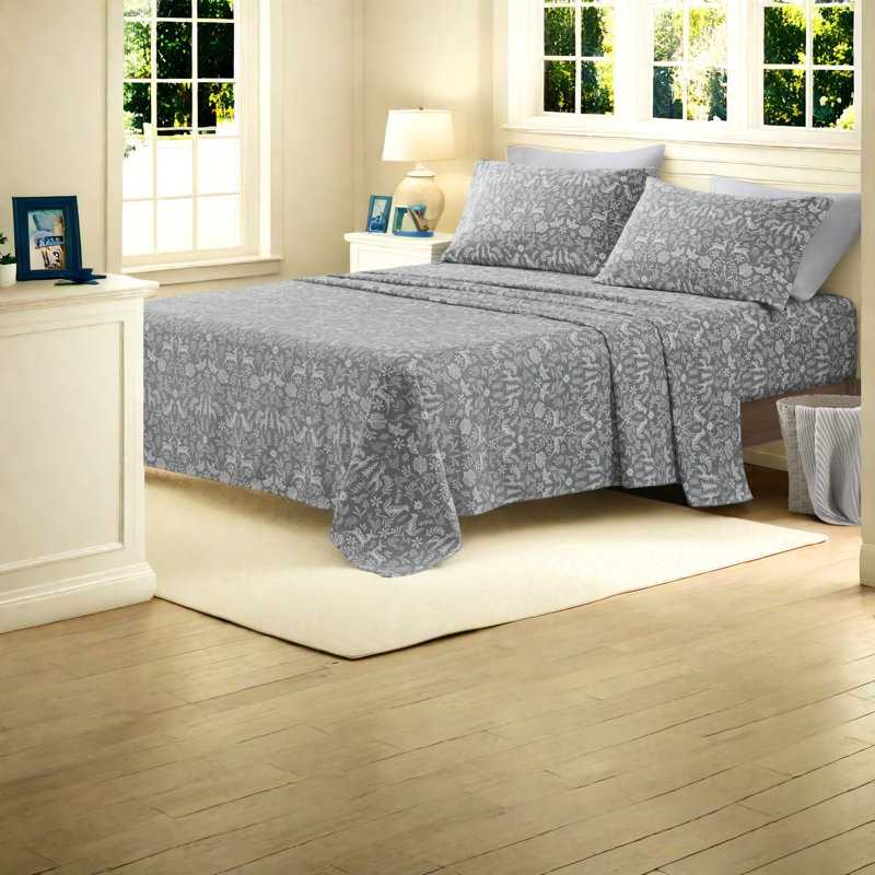 Ensemble de literie pour très grand lit, draps imprimés en 100% coton