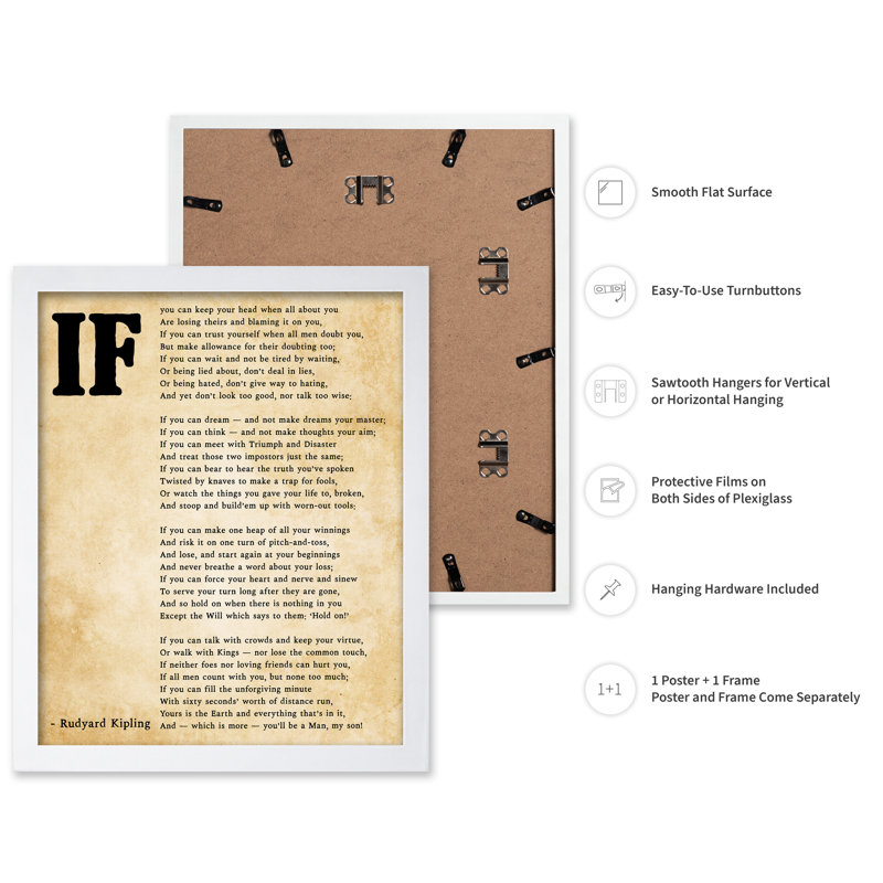 IF Poem No1, Poster, 18"H x 24"W, White Framed