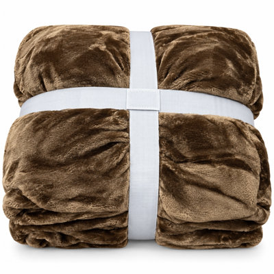 Solid Brown Ultra Plush Fleece Ultra Soft Warm Cozy Bed Blanket Queen Size