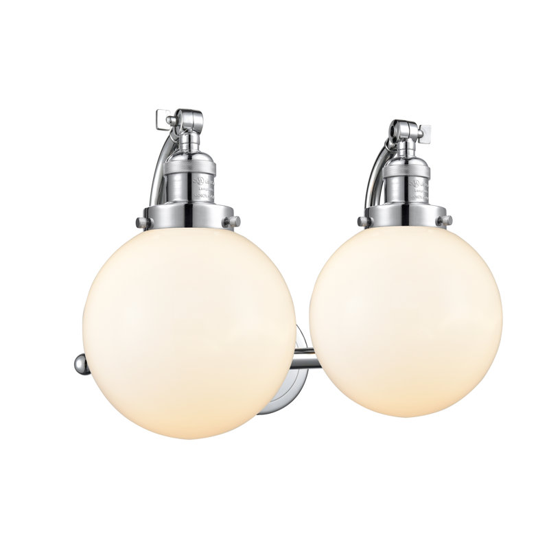 Éclairage de salle de bain à intensité variable 2 lumières Zarmayr, Boîtier blanc mat, Ampoule DEL 6 watts Vinage