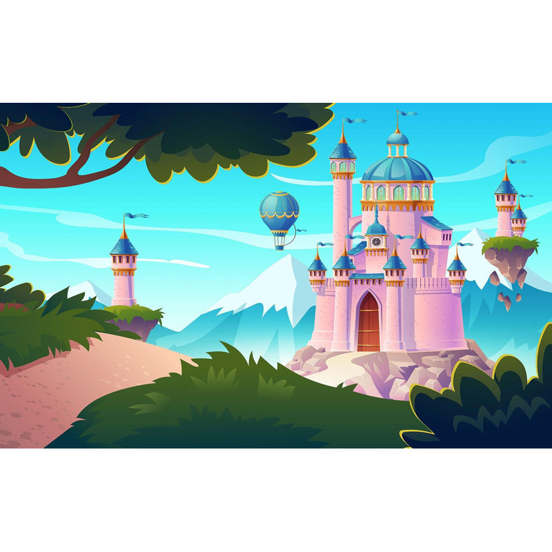 Papier peint de qualité supérieure - Paysage de château enchanté, L 96 po x l 120 po