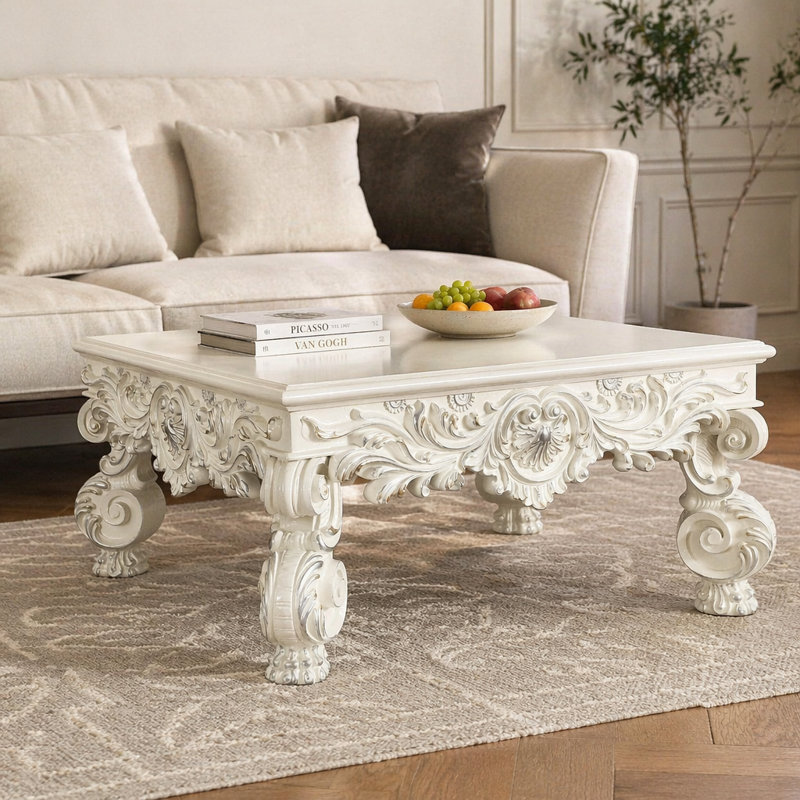 Table basse Adara, Ne s’applique pas, Blanc antique, H 23 po x l 50 po x P 50 po