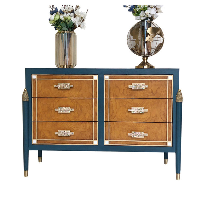 Light Luxury Style Solid Wood Dining Side Cabinet Accent Chest