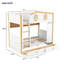 House-Shaped Bunk Bed with Storage Drawers & Shelves, Solid Wood Kids Loft Bed, Natural-1719278915