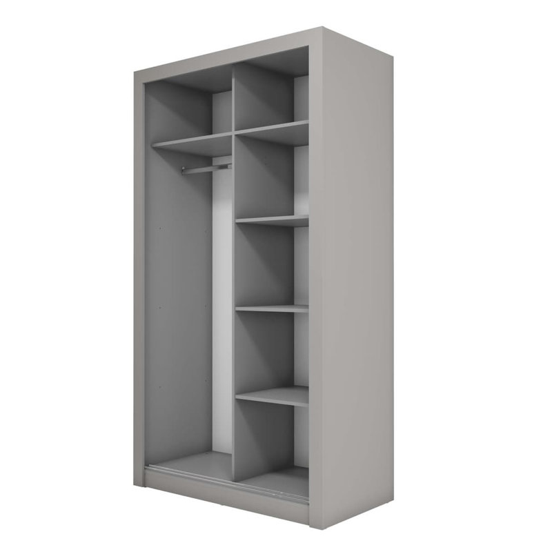 Alahna 2 Door Manufactured Wood Wardrobe, Modern Grey