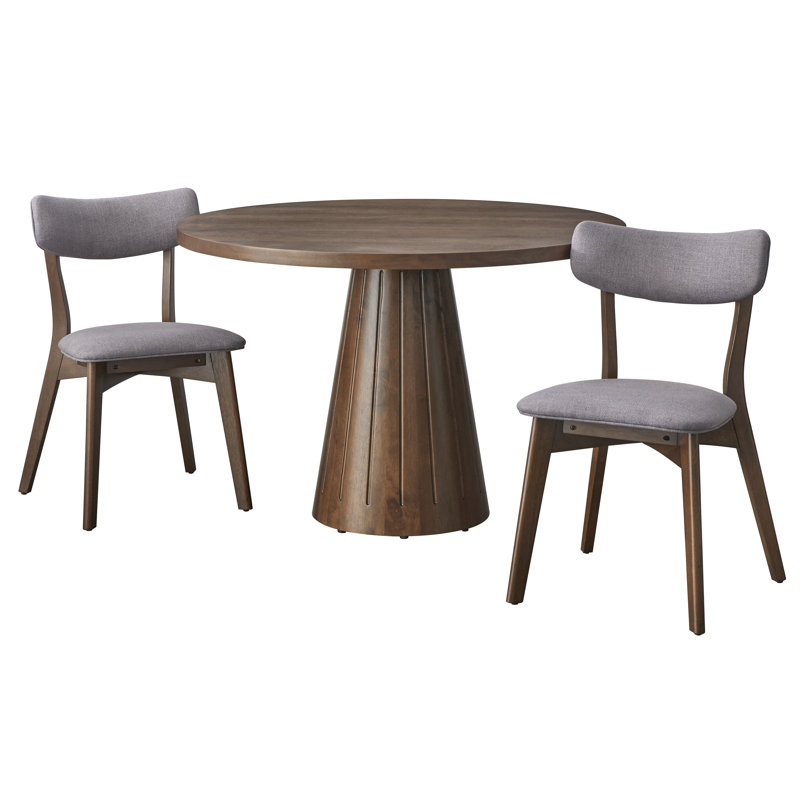 Ensemble repas Castilia, 3 pièces: table, 2 chaises, Gris