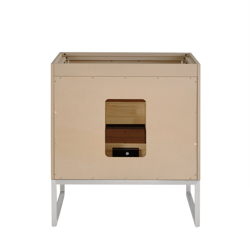 Markham 30'' W Single Vanity, Cashmere Gray, White Quartz, Brushed Nickel