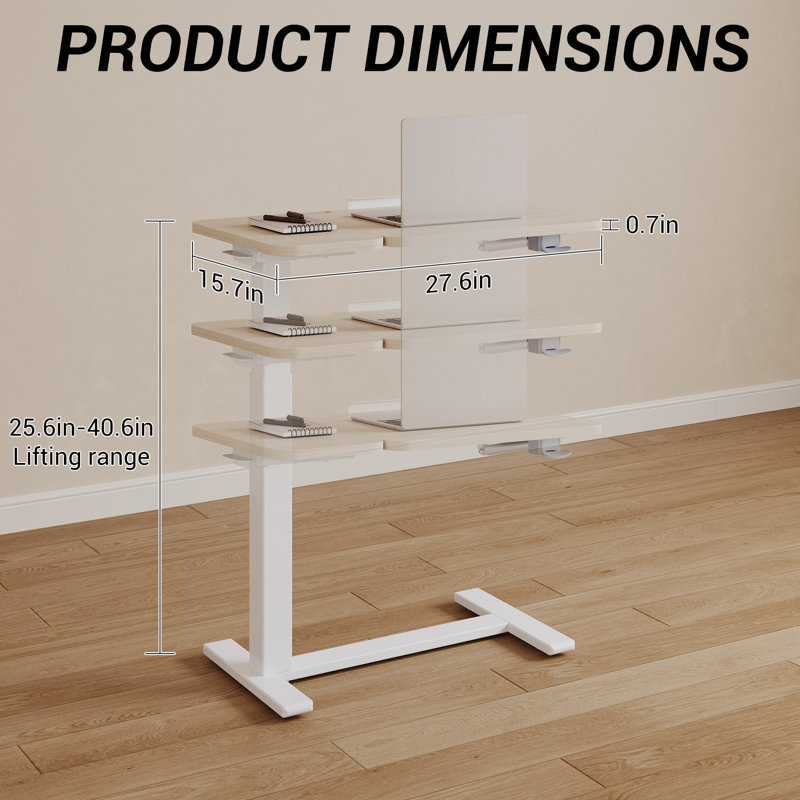 End Table, Beige Wood, Beige Wood / Brown