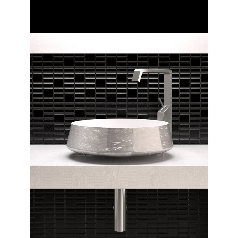 Exte 16.5'' L Bathroom Sink, Brown Black