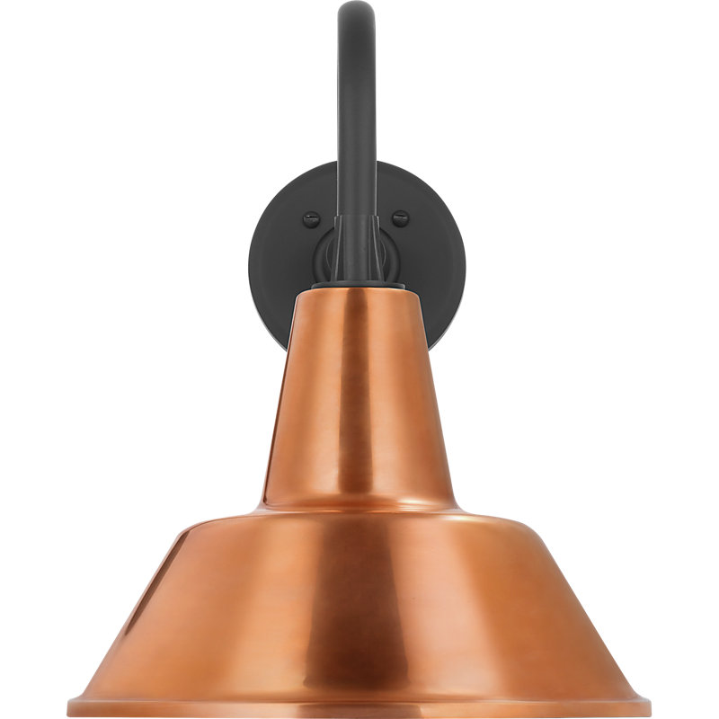 Thomas O'Brien 1 - Light Outdoor Barn Light, Soft Copper, 15.5" H x 16.75" W x 12.5" D, Matte Black