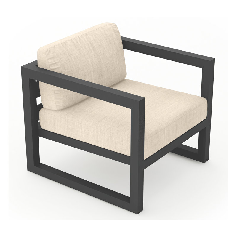 Avion Patio Chair with Sunbrella Cushions, Canvas Flax Sunbrella® Canvas, Slate