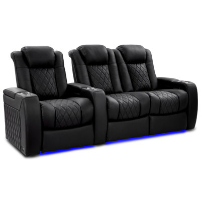 Upholstered Home Theater Seating with Cup Holder