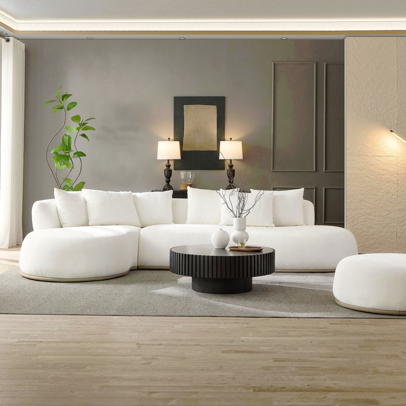 Canapé modulaire en L surdimensionné de 134,63 po avec méridienne faisant face à la gauche et assise profonde pour salon