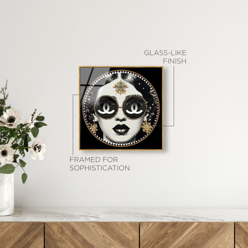 Elegant Florentina Canvas Fashion Print by Oliver Gal, 21"H x 21"W, Gold Frame