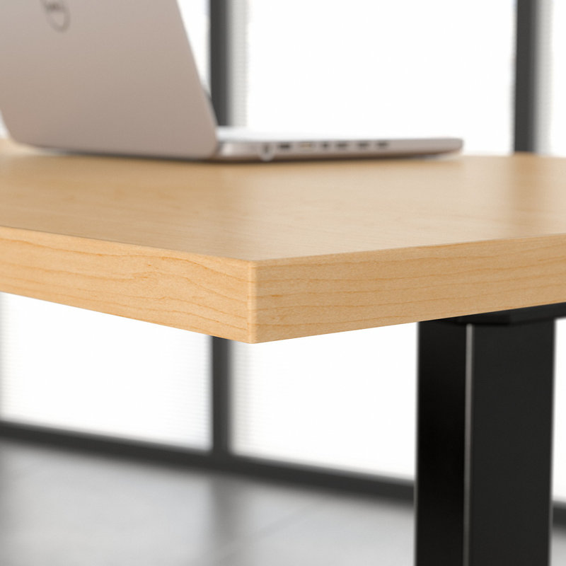 Bureau debout à hauteur ajustable Move 80 Series, H 51 po x l 59,45 po x P 29,37 po, Érable naturel / noir