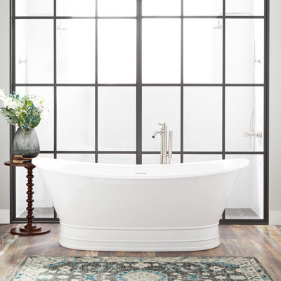 Desborough 69" Acrylic Soaking Freestanding Tub with Integrated Drain and Overflow