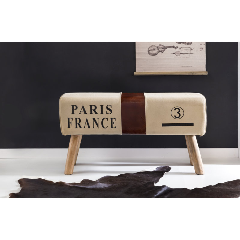 Osier 80% Canvas And 20% Real Leather Upholstered Bench