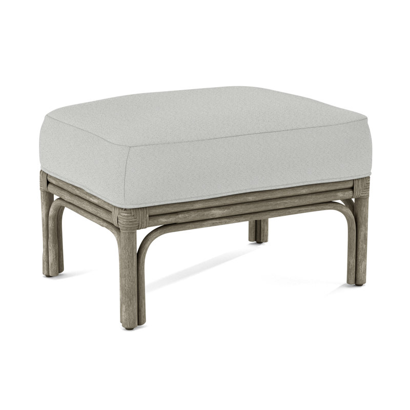 Repose-pieds rectangulaire 26 po Boca, Foyer de pierre, Tissu performance blanc 0851-94