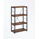 metal frame bookcase with 4-tier Open shelves