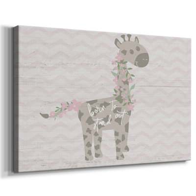 Floral girafe-toile tendue avec châssis