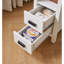 Tables de bout compactes blanches avec espaces de rangement et de chargement, décor rustique moderne pour la maison