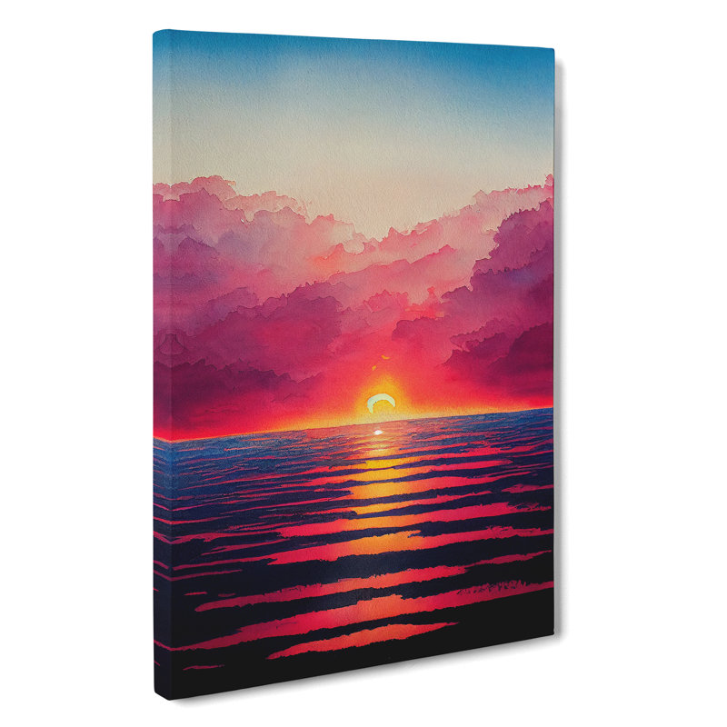 XC1022-145X A Showstopping Ocean Sunset - Wrapped Canvas Print, 76cm H x 50cm W x 3cm D