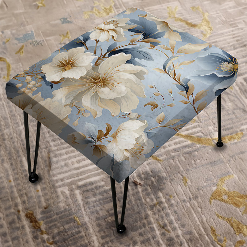 Ethereal Rococo Flourish Victorian Pattern XI - Floral Rectangle Ottoman