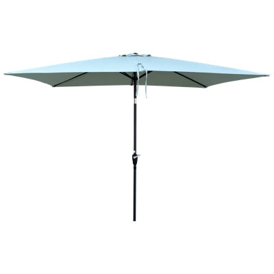 Parasol imperméable d'extérieur 6 x 9 pi avec manivelle et bouton poussoir inclinable sans rabat pour le jardin