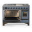 Majestic III Series 48 Inch Dual Fuel Range with 5 Sealed Burners, Griddle, Frenchtop in Matte Graphite (Liquid Propane, Burnished Trim)-934303584-934303585-934303595