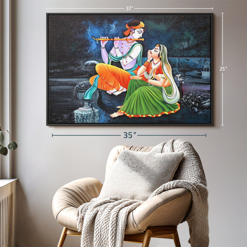 Impression sur toile Radha Krishna, H 25 po x l 37 po