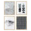 «Black & White Duotone Polygon Landscape», formes abstraites, impressions géométriques encadrées sur papier, impression de 4 pièces-93012110-93012111