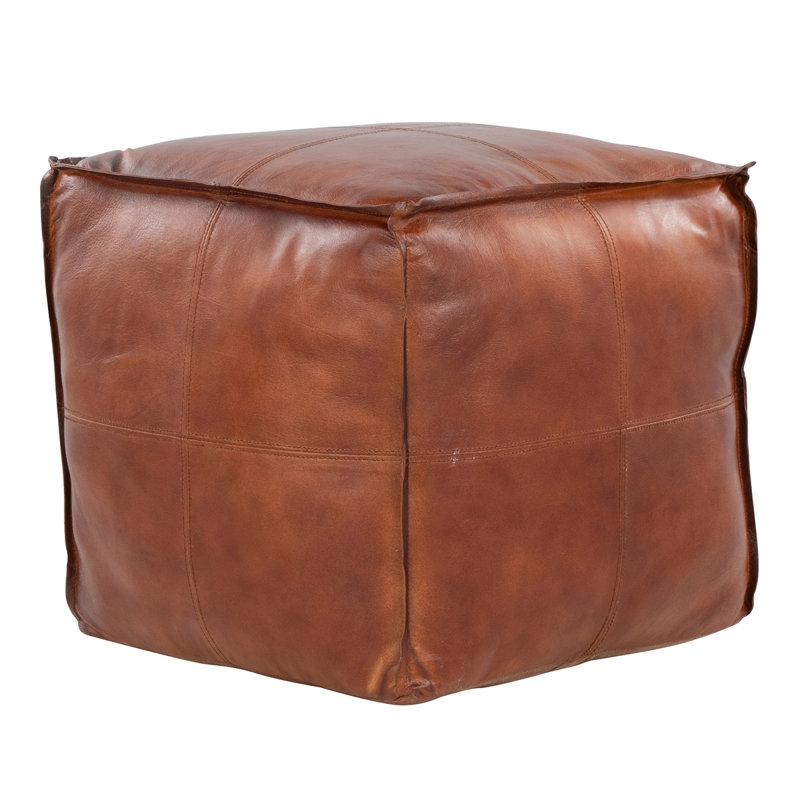 Pouf Cobbler Industrial en cuir espresso par Lumisource, Espresso