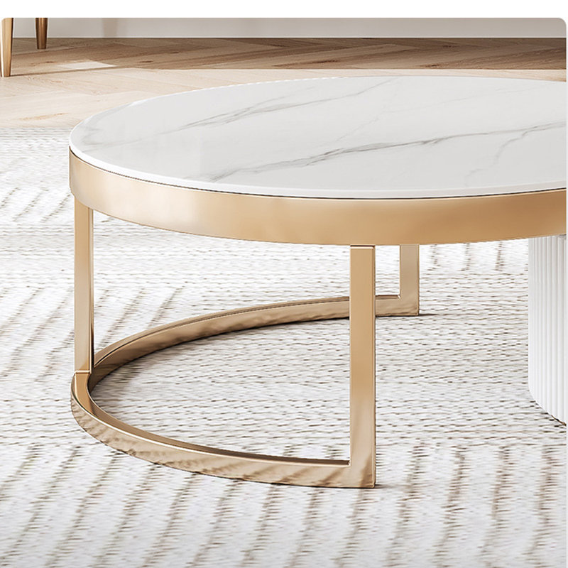 Italian Light Luxury Slate Nesting Coffee Table, 35.43" H x 16.54" W