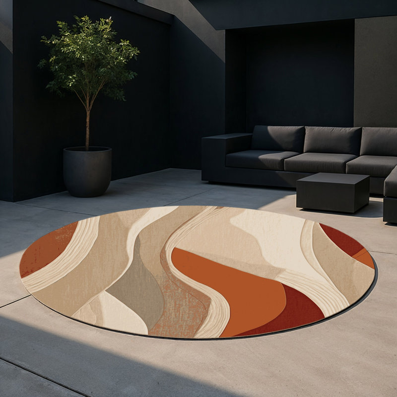 Tapis intérieur et extérieur Blush Haze, Rond 5 pi