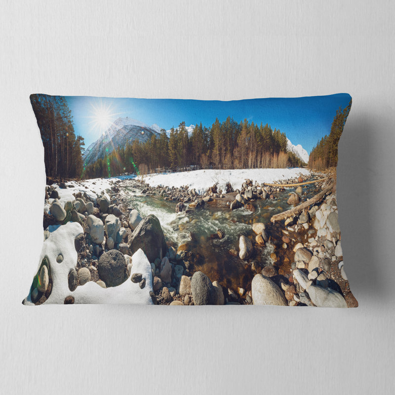 Coussin décoratif paysage paysage de rivière Baskan