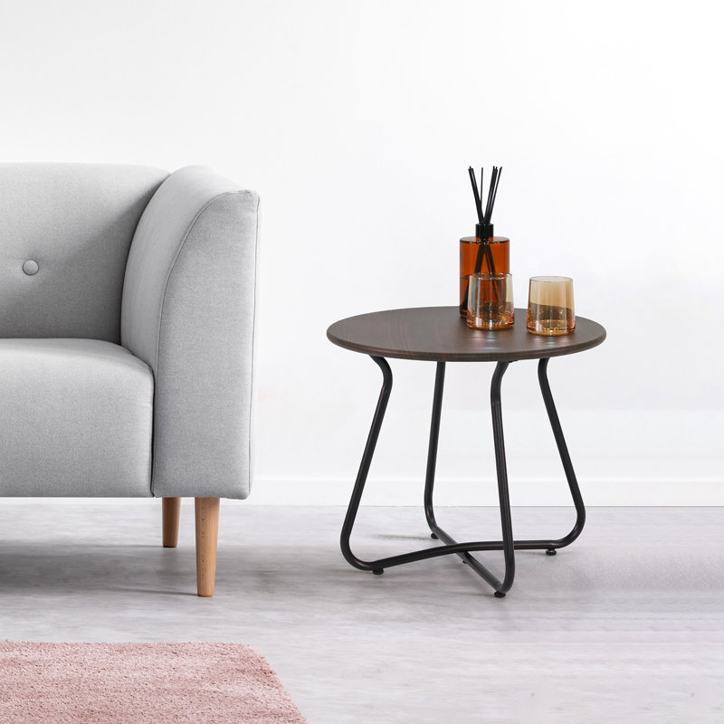 Table d'appoint Nataliya, Noyer foncé, Noir