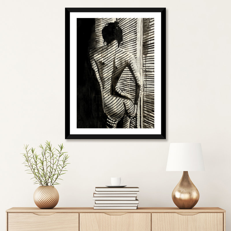 «Blinds» par Loui Jover - impression sur toile tendue, H 32 po x l 24 po x P 1 po, Papier encadré noir
