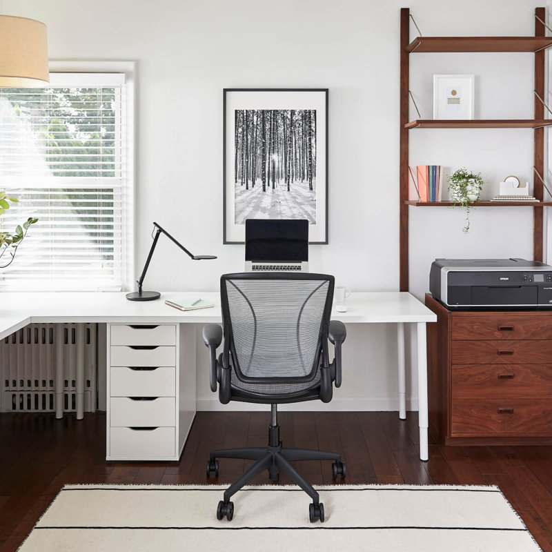 World LM, Ergonomic Task Chair with Poppy Seed Backrest, and  Autumn Upholstered Seat, Black, Brown Fabric, Brown Mesh