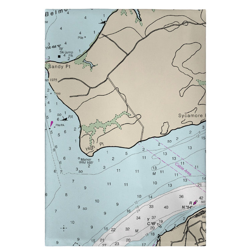 Serviette à main occoquan nautique map Sebergham
