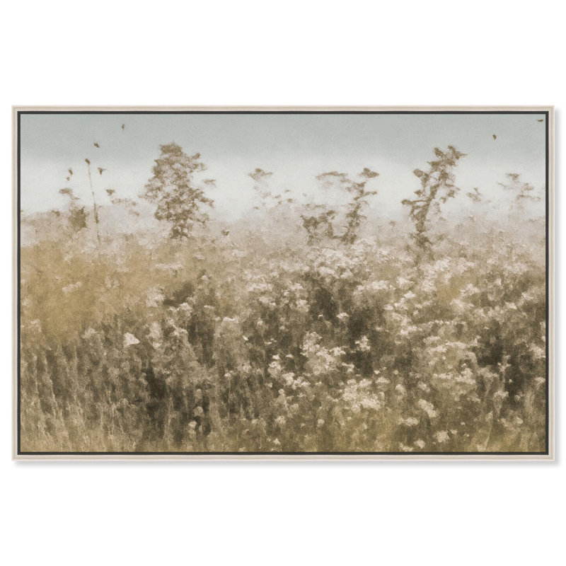 Toile Hoary Herb Hues II par Art Remedy, H 25 po x l 37 po, Argent argent, Cadre flottant